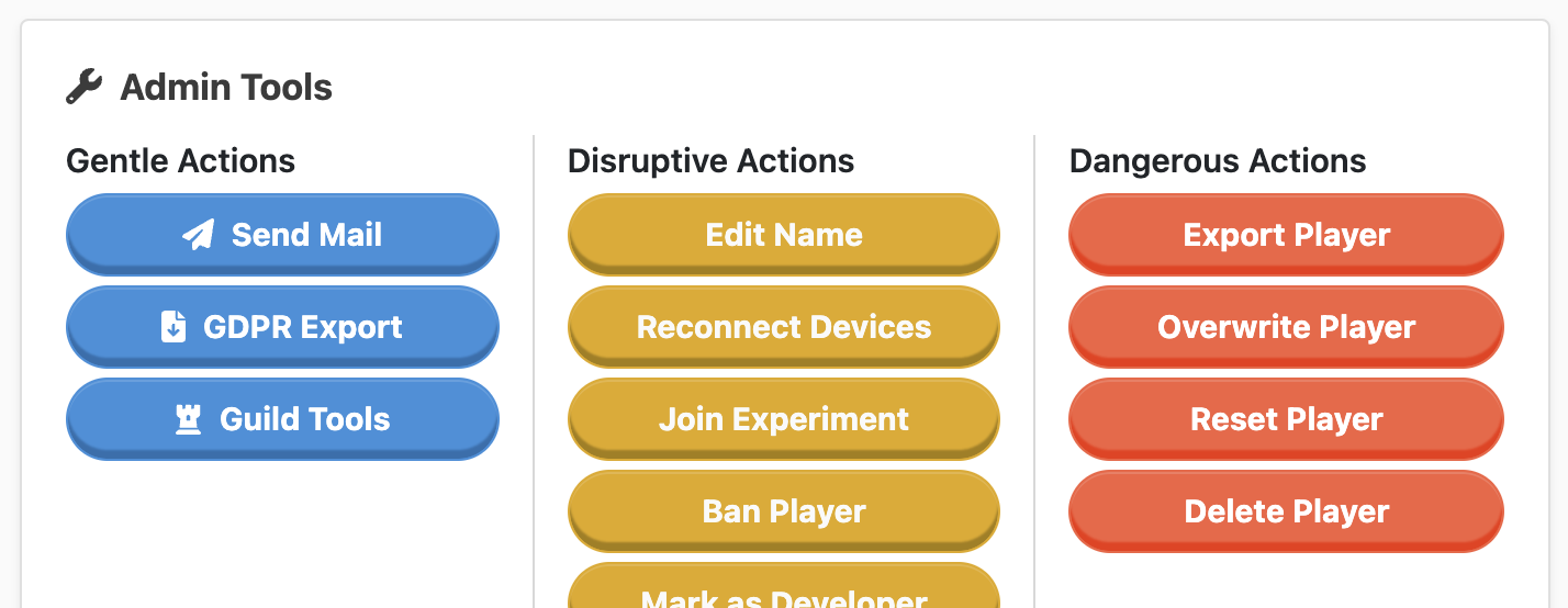 There are admin actions for exporting and overwriting player states.