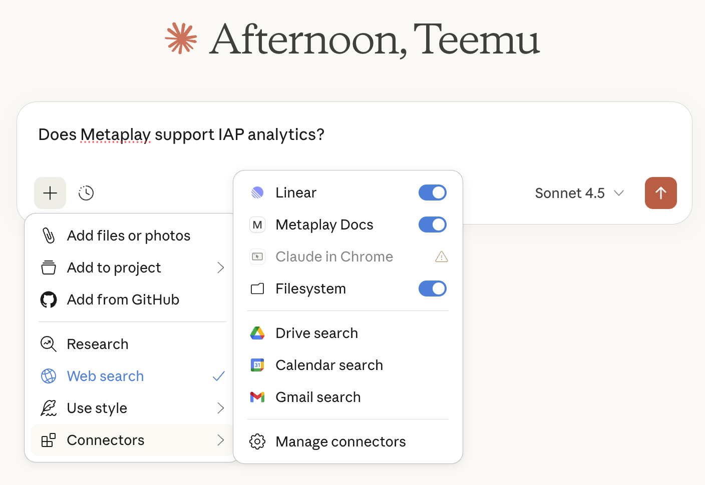 Metaplay Docs MCP in Claude