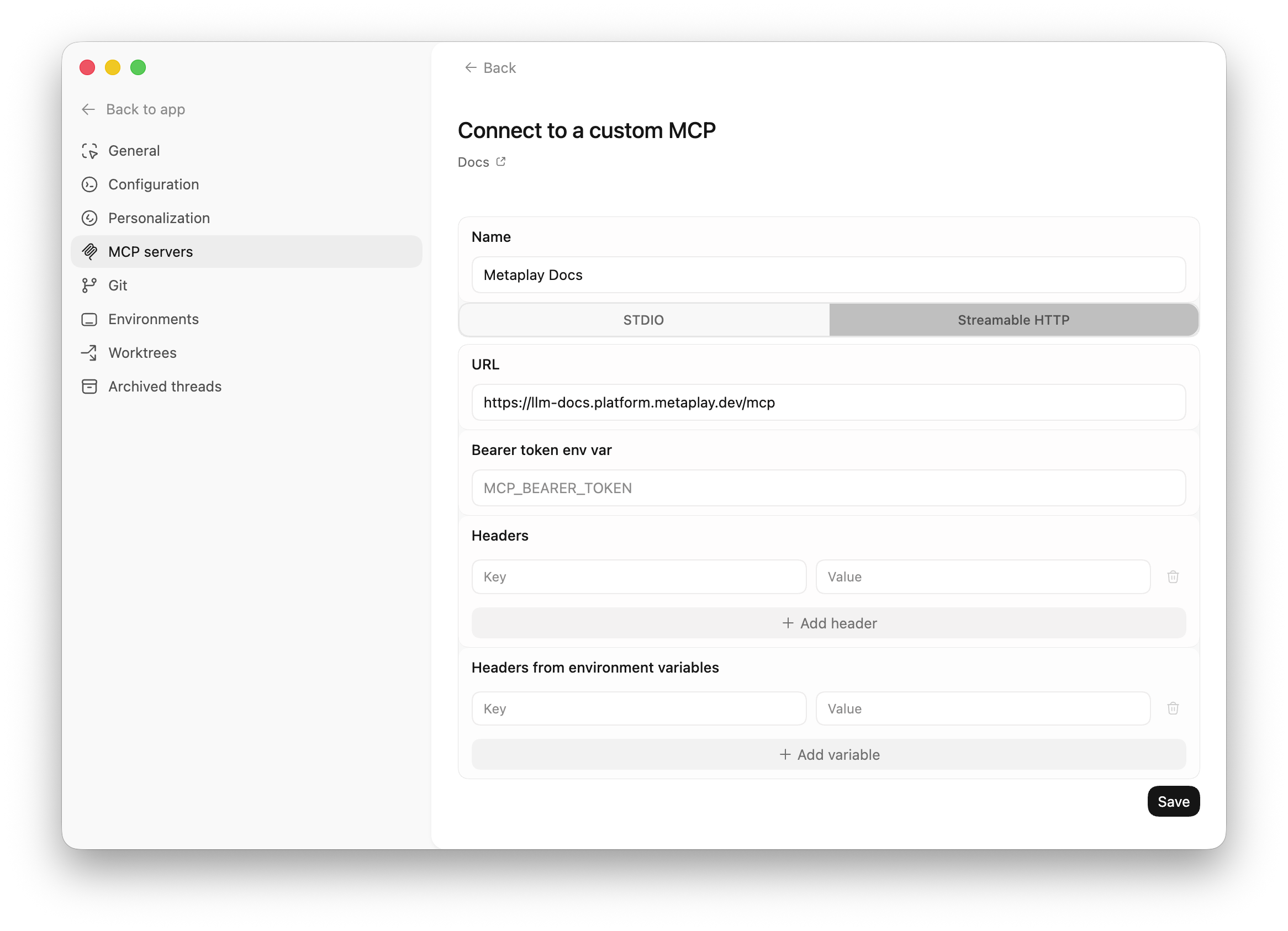Metaplay Docs MCP in Codex