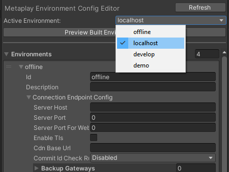 Set 'Localhost' as the active environment.