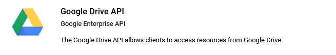 Add the Google Drive API to the project.