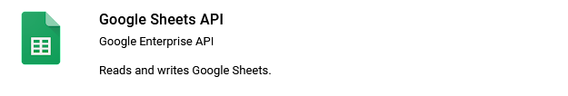 Add the Google Sheets API to the project.
