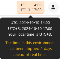 The LiveOps Dashboard's clock showing the updated time.