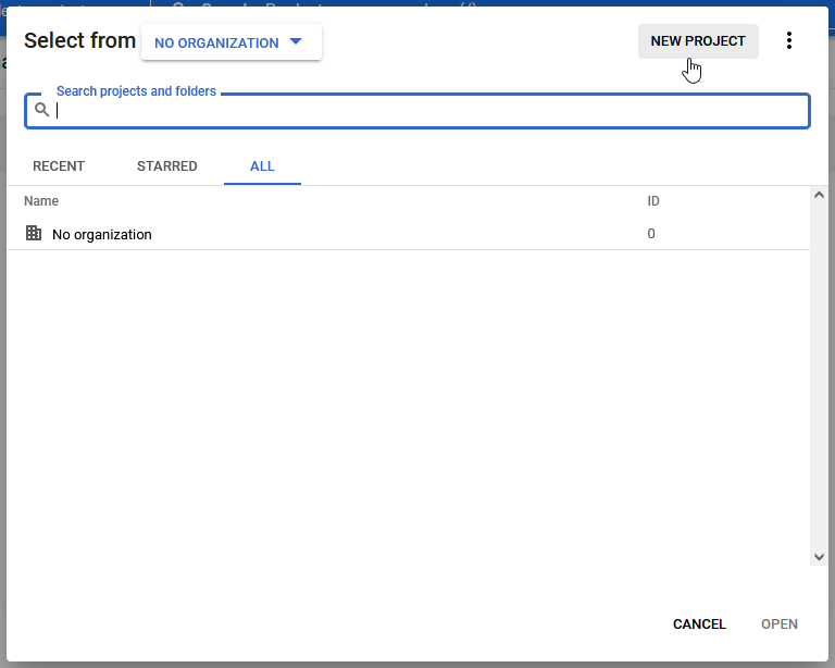 Create a new project if you don’t have one already.