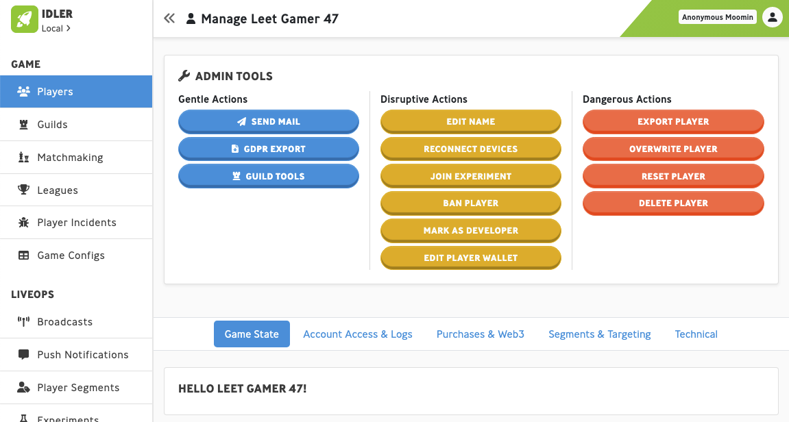  Visualization of our custom component in the dashboard.