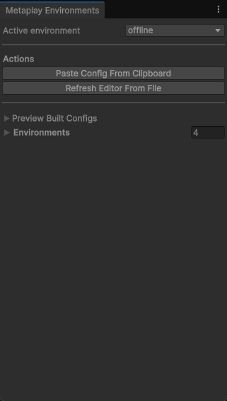 Environment configs