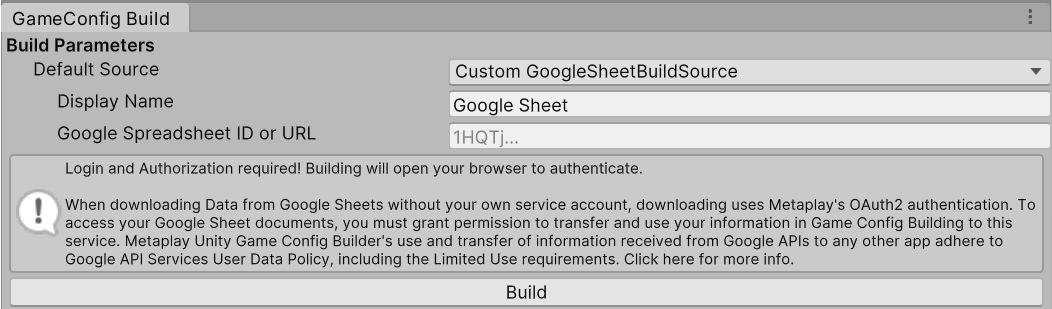Fill in your spreadsheet URL and press build!
