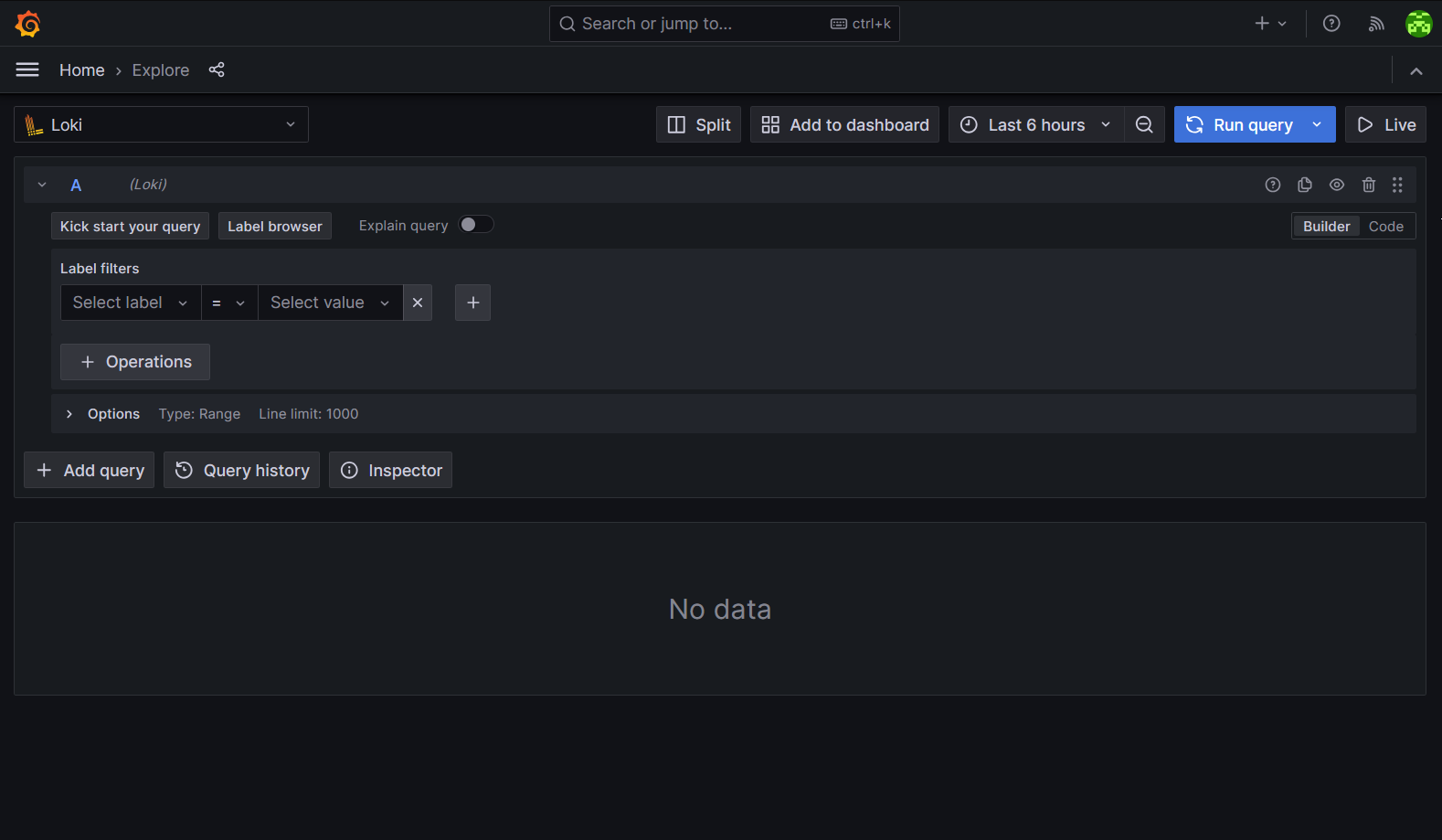 Grafana explore overview