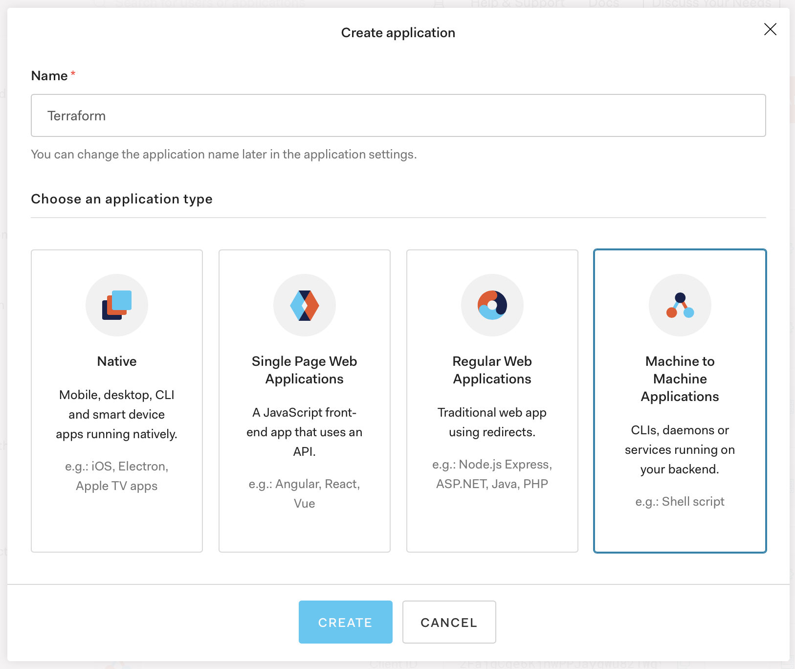 Machine-to-machine application