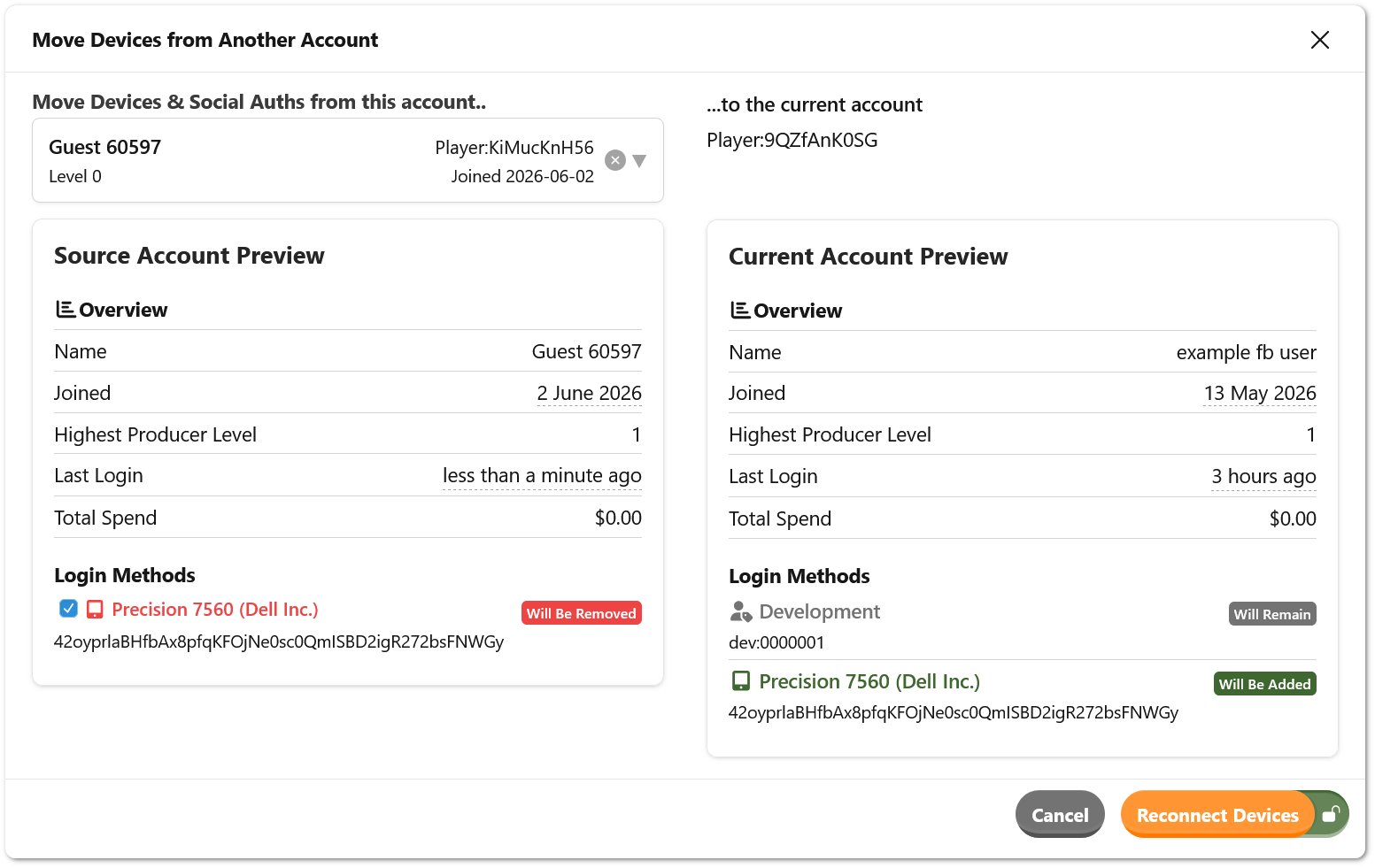 Recovering an account