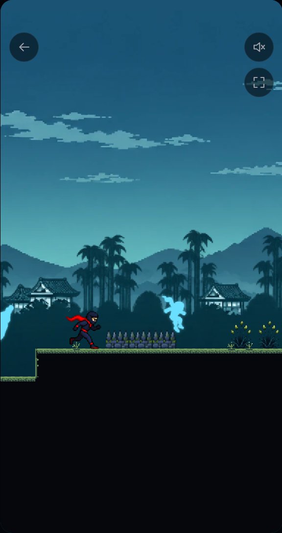 The ninja running a course, with an opponent's ghost ahead