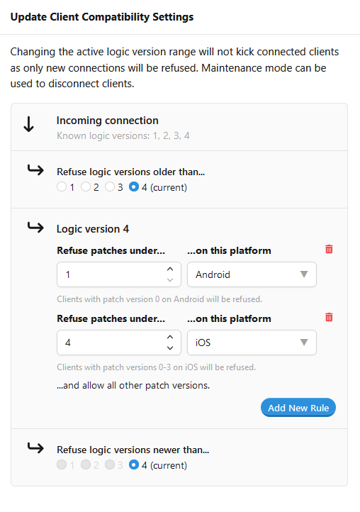 Example Patch Version rules 