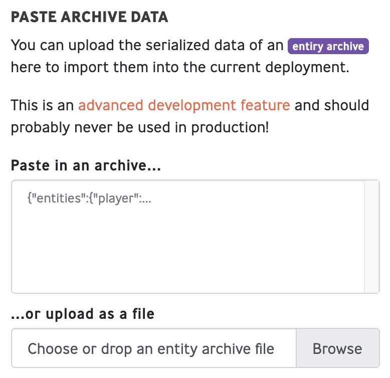 New entity import options!