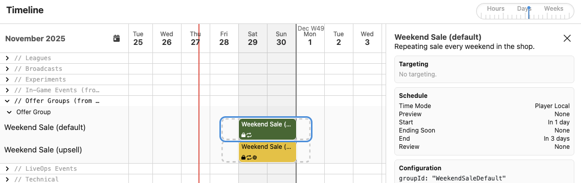 Player Local Events on the Timeline.