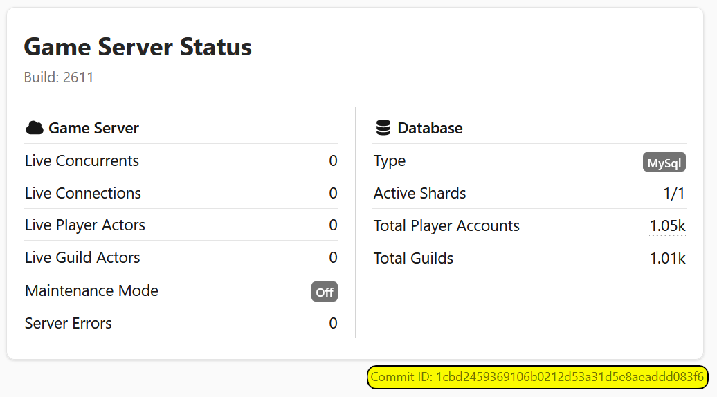 Server Commit ID