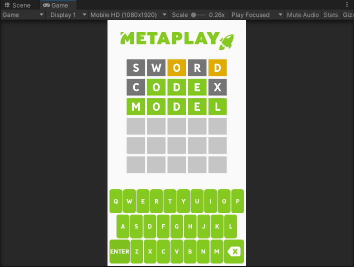 Example of a Wordle match where the solution was “Model”.